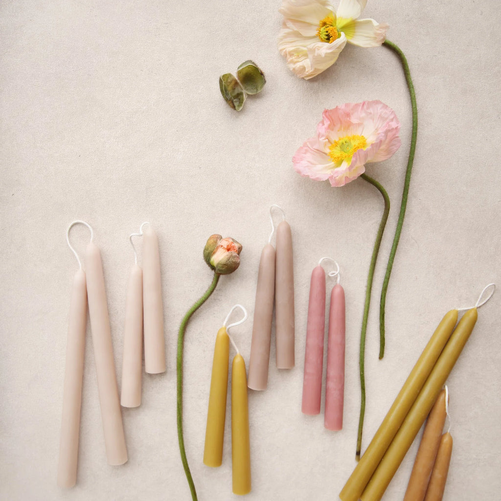 6" Heirloom Beeswax Taper Candles - Thyme