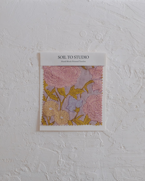 Nargis (Faded Mauve) - Hand Block-printed Fabric