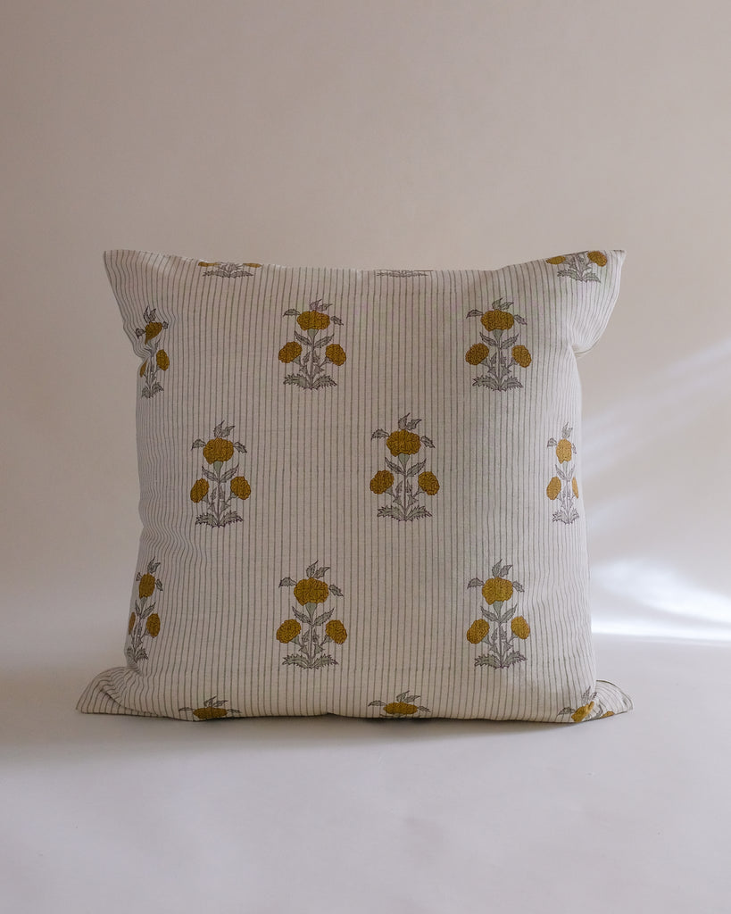 Sanvi - Hand Block-printed Linen Pillowcase (Pistachio) WP