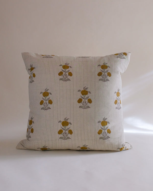 Sanvi - Hand Block-printed Linen Pillowcase (Pistachio) WP
