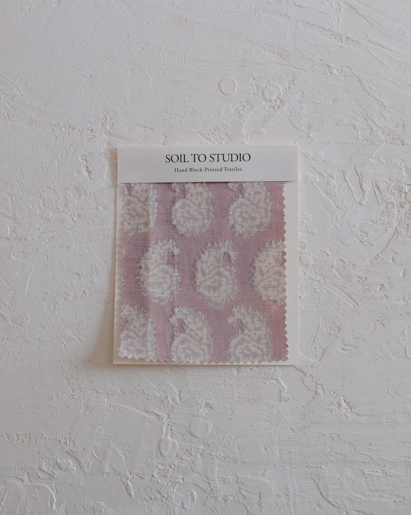 Asha (Faded Mauve) - Hand Block-printed Fabric