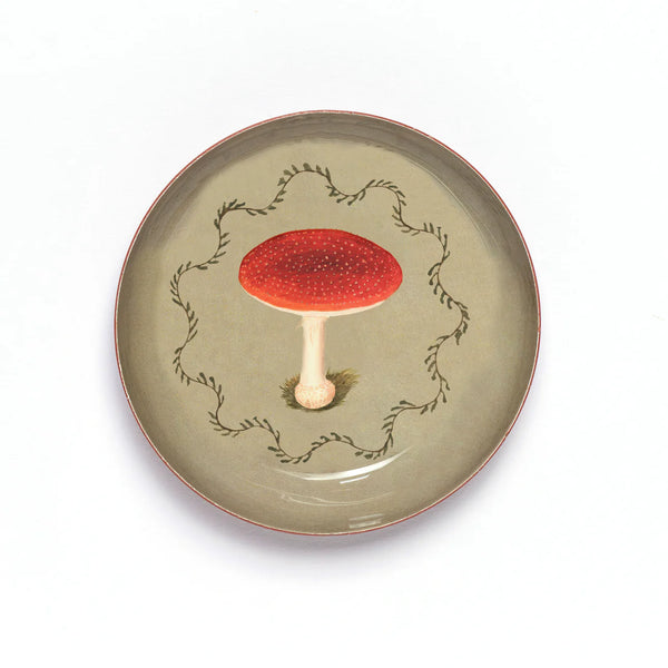 Mushroom Round Enamel Tray
