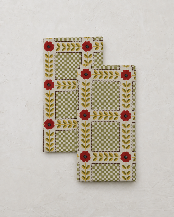 Mumtaz - Block-printed Table Napkins - Set of 4 (Red)