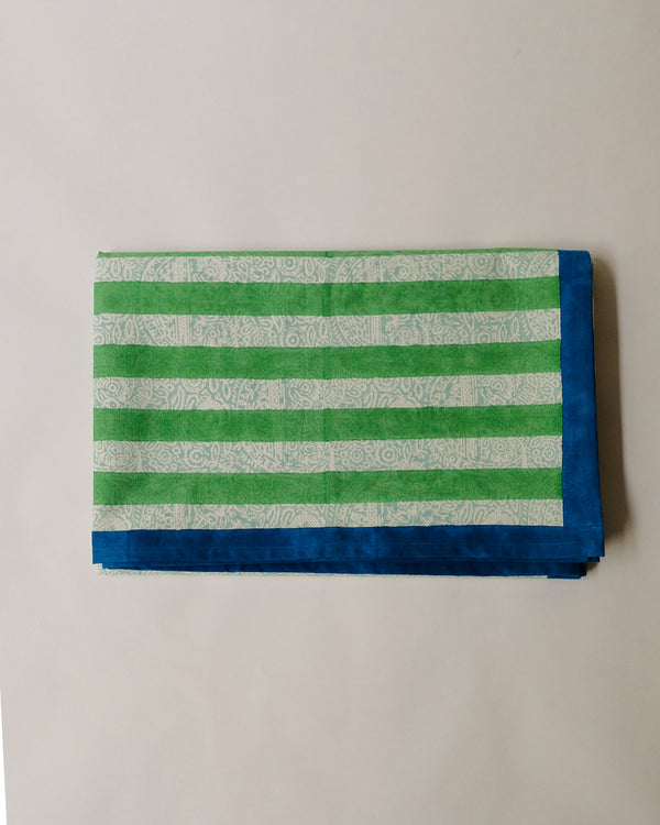 Maya - Hand Block-printed Cotton Table Cloth (Mint Green)