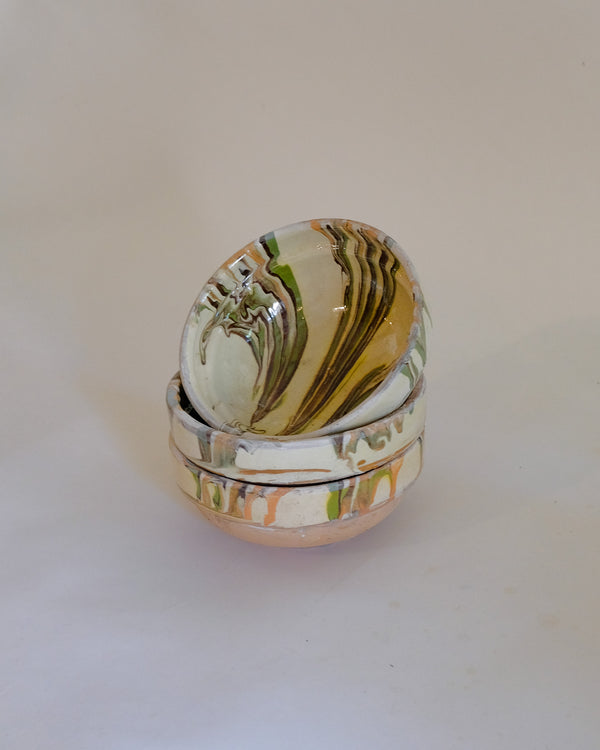Cottage Crafted Bowl - Marbleized Cream