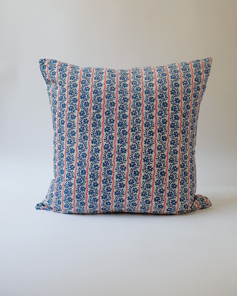 Vipin - Hand Block-printed Linen Pillowcase (Indigo)