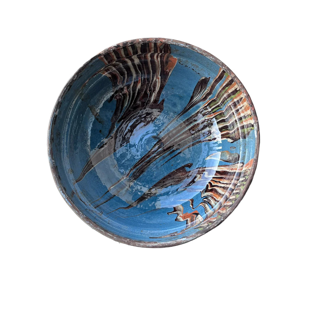 Cottage Crafted Bowl - Marbleized Blue