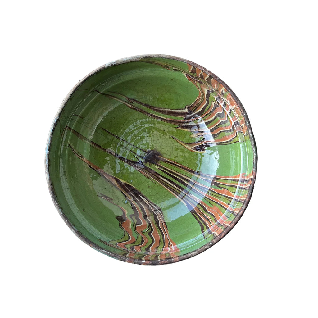 Cottage Crafted Bowl - Marbleized Green