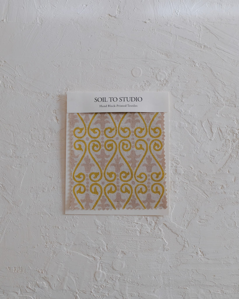 Vrinda (Olive) - Hand Block-printed Fabric