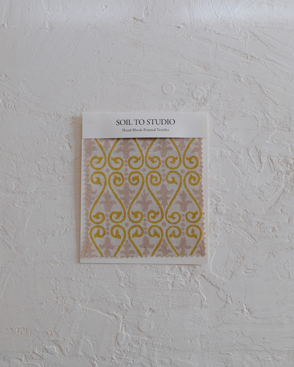 Vrinda (Olive) - Hand Block-printed Fabric