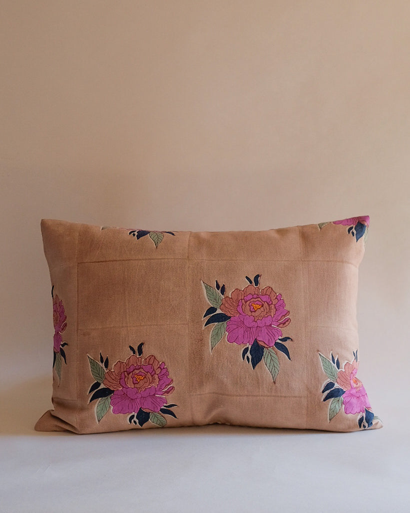 Babita - Hand Block-printed Linen Pillowcase (Old Rose)