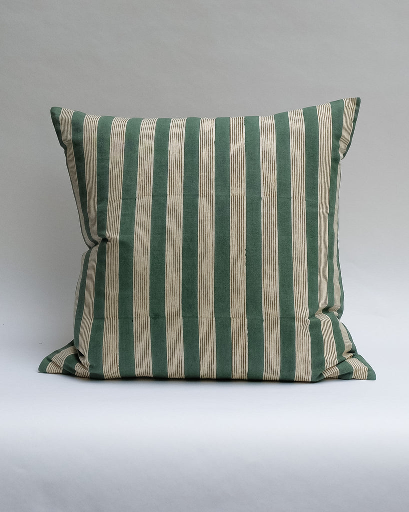 Indu - Hand Block-printed Linen Pillowcase (Forest)