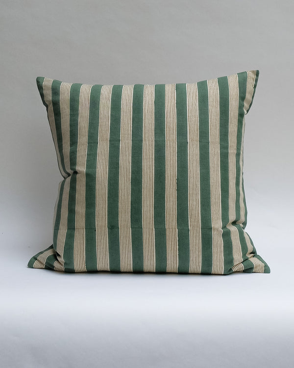 Indu - Hand Block-printed Linen Pillowcase (Forest)