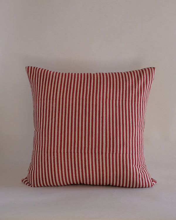 Babita - Hand Block-printed Linen Pillowcase (Red)