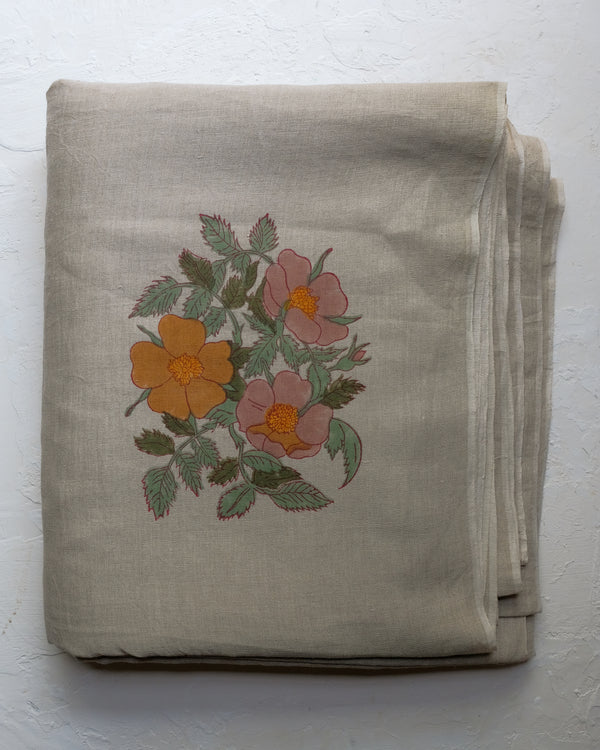 Dia (Natural) - Hand Block-printed Fabric