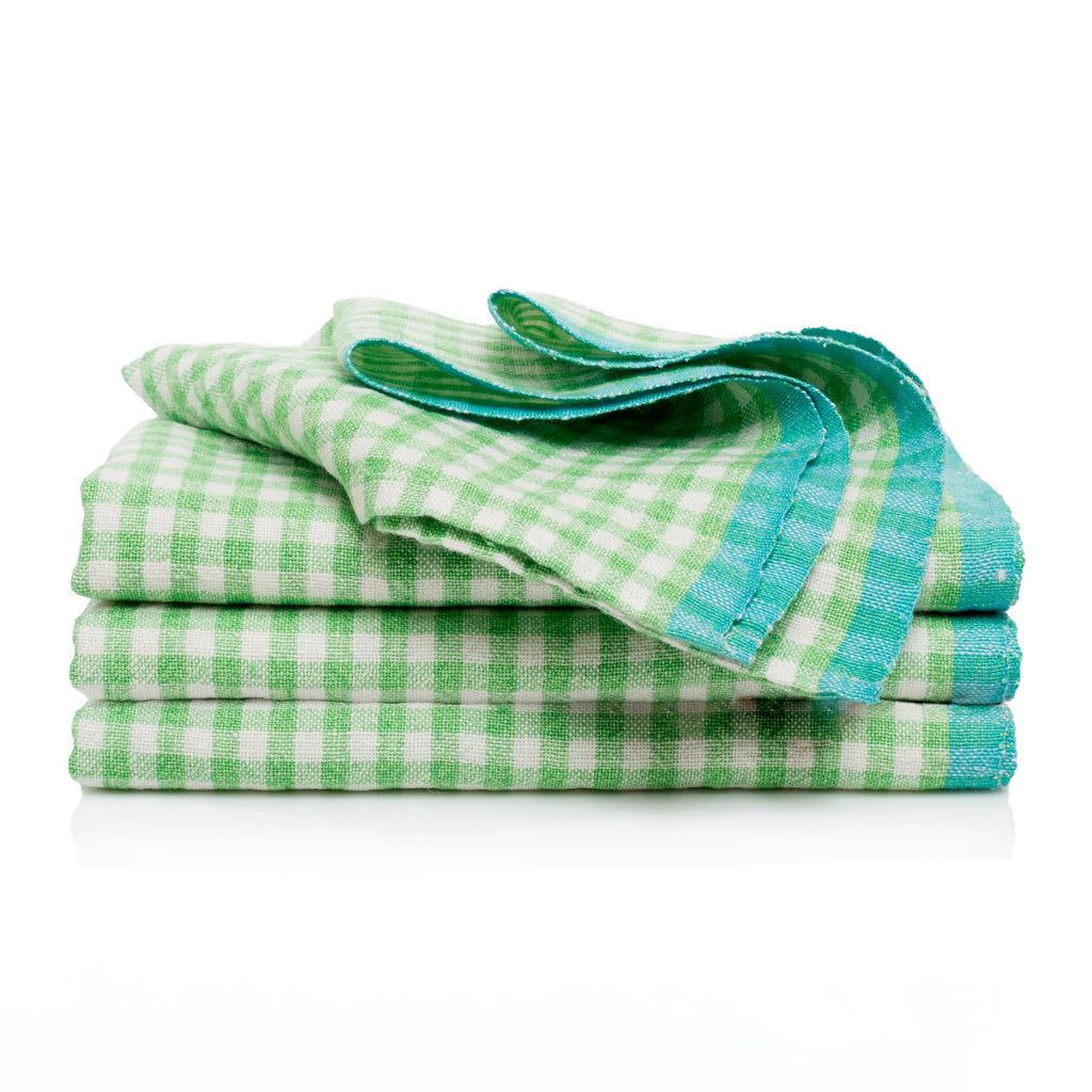 Two-Tone Gingham Towels, Set of 2