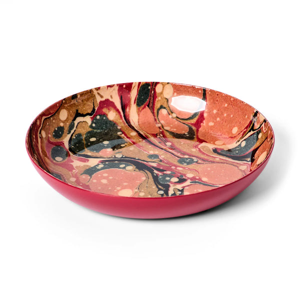 Marbled Round Enamel Tray