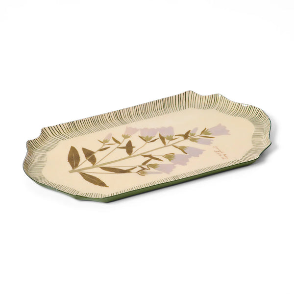 Enamel Shaped Edge Tray – Campanula Bellflower