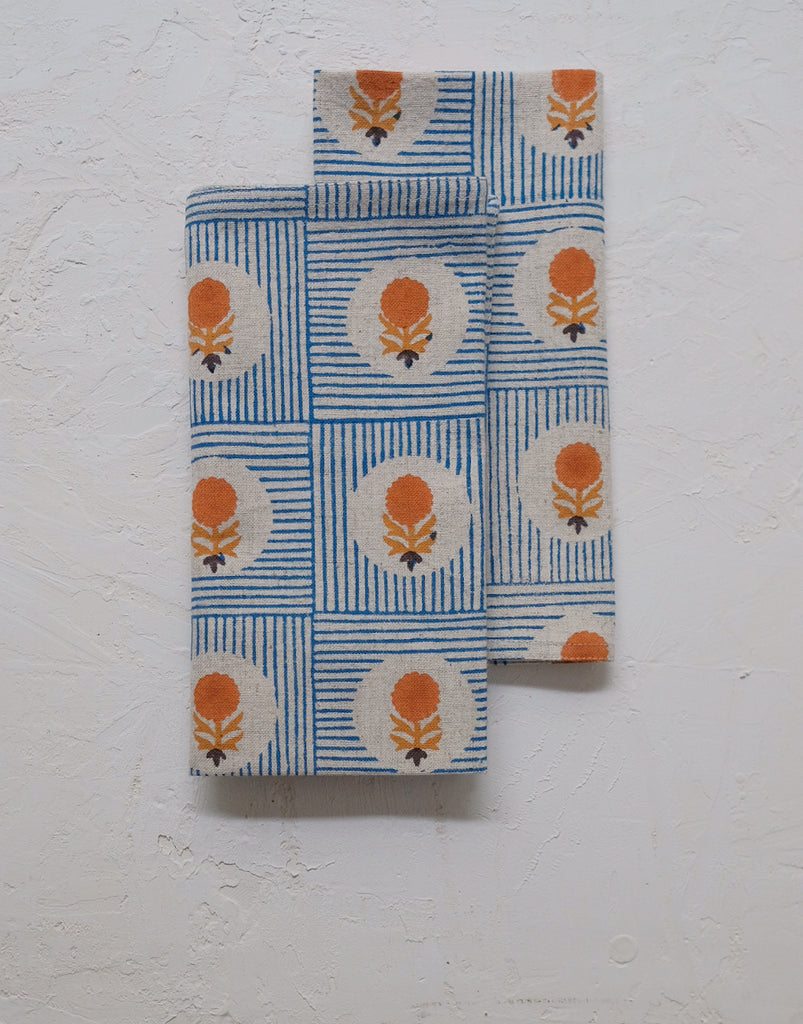 Namita - Block-printed Table Napkins - Set of 4 (Ink Blue)