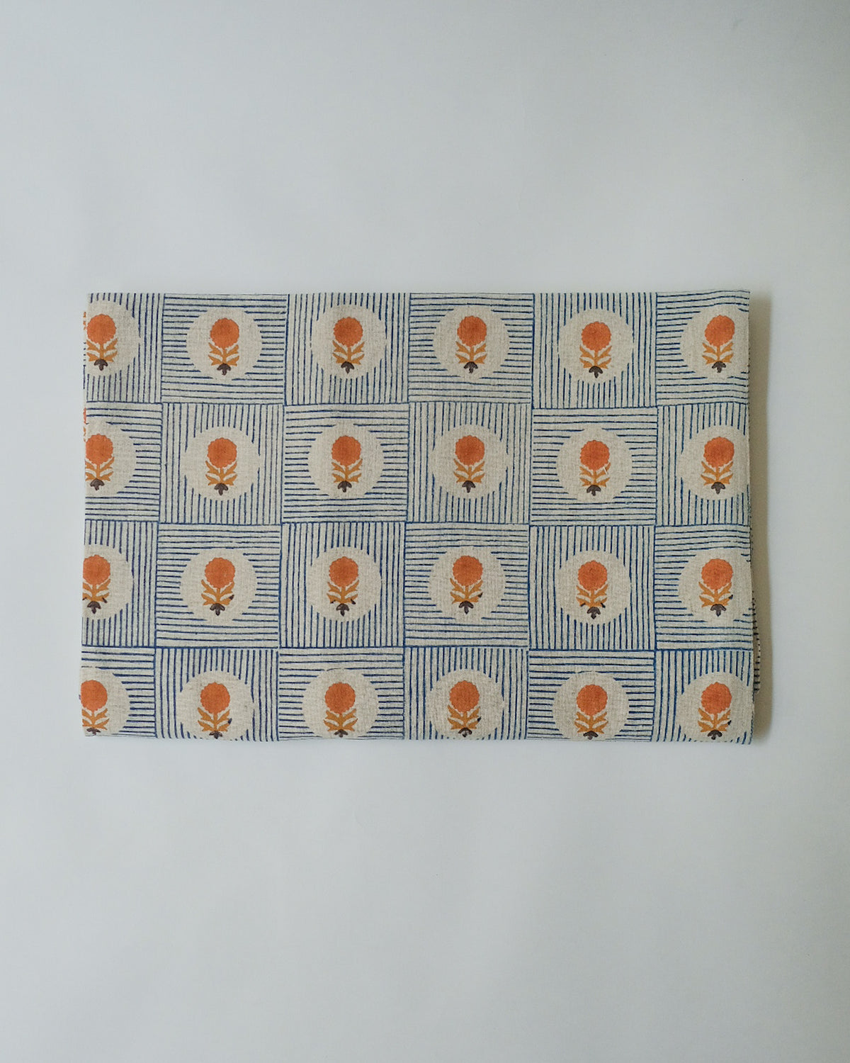 Namita - Hand Block-printed Cotton Table Cloth (Ink Blue)