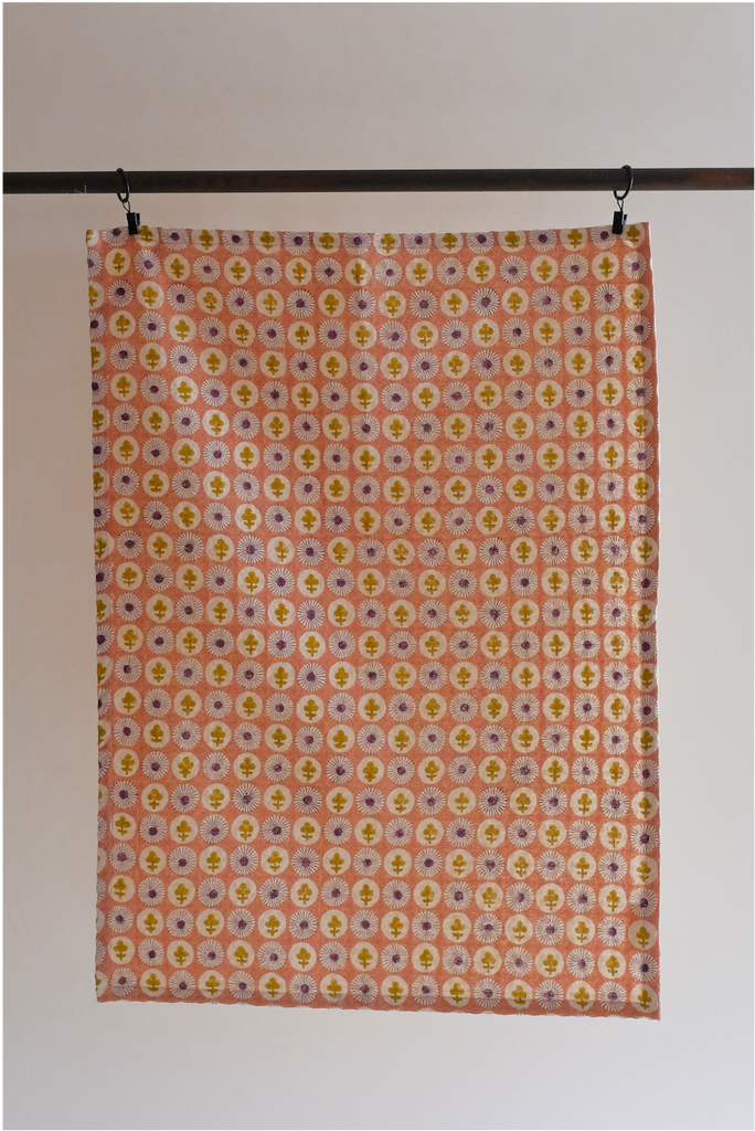 Gauri  – Grapefruit Pink - Waffle Weave Kitchen Towel - Set of 2 WP