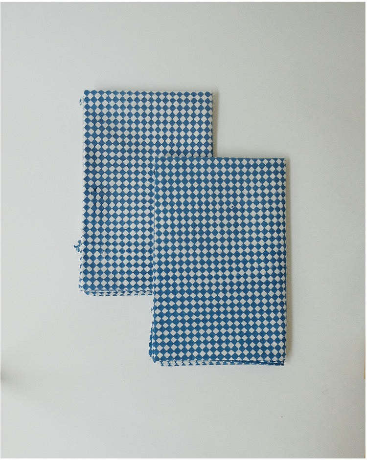 Rekha - Hand Block-printed Cotton Sham - Set of 2 (Indigo)
