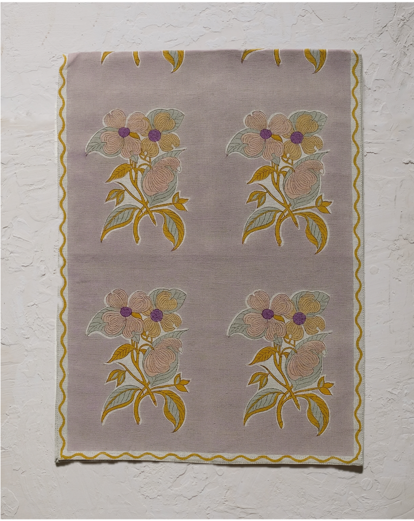 Soma – Block-printed Table Runner (English Lavender)