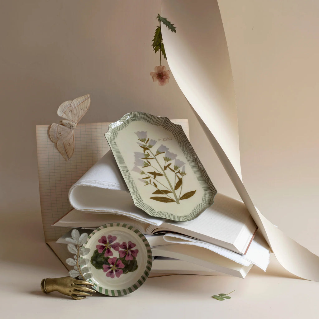Enamel Shaped Edge Tray – Campanula Bellflower