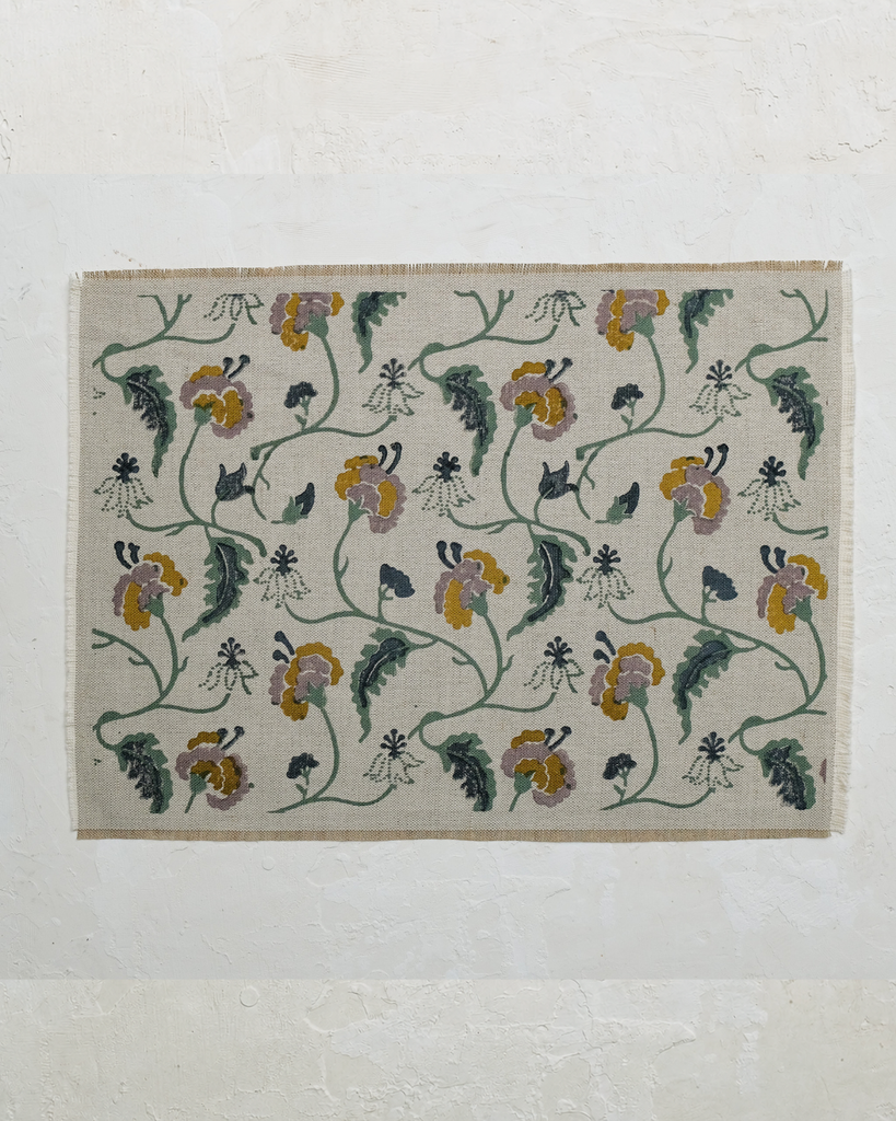 Dua - Hand Block-printed Linen Placemat - Set of 2