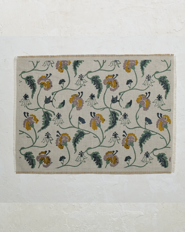 Dua - Hand Block-printed Linen Placemat - Set of 2