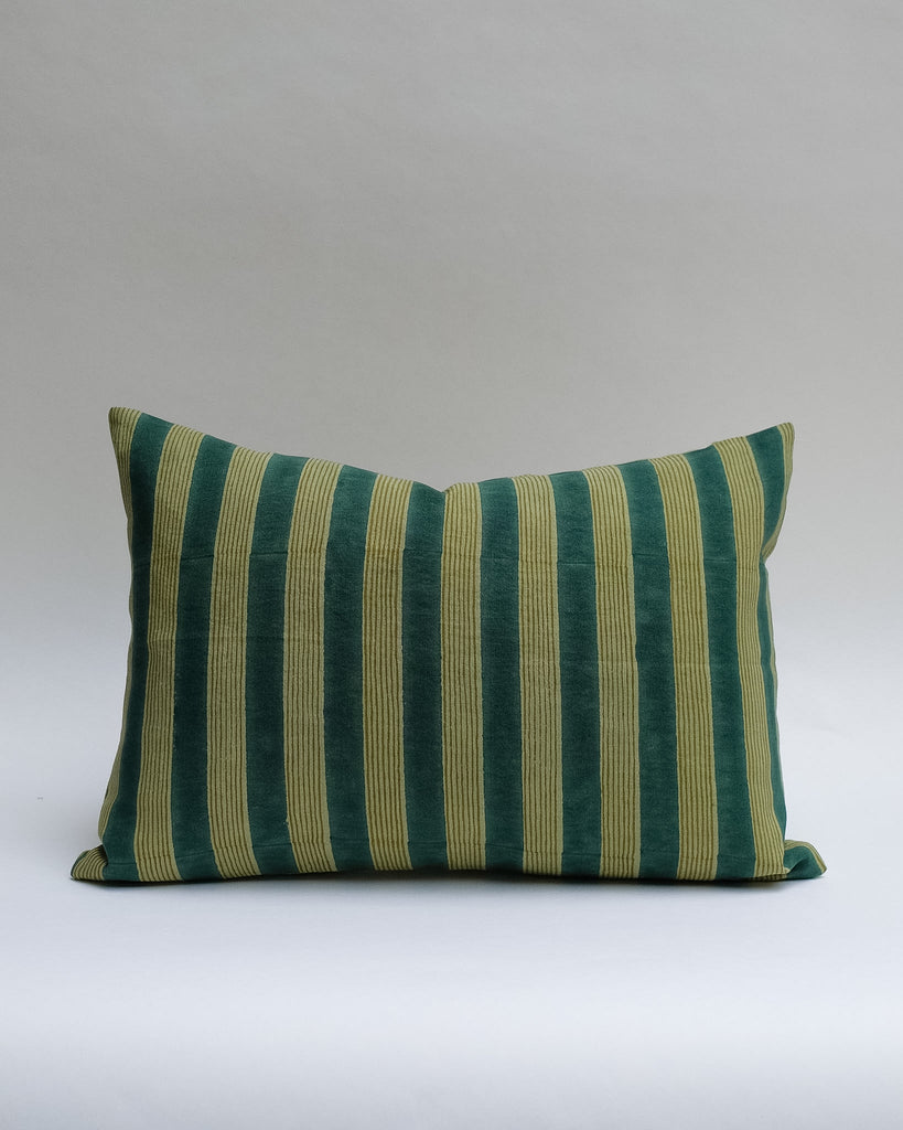 Eli - Hand Block-printed Linen Pillowcase (Forest)