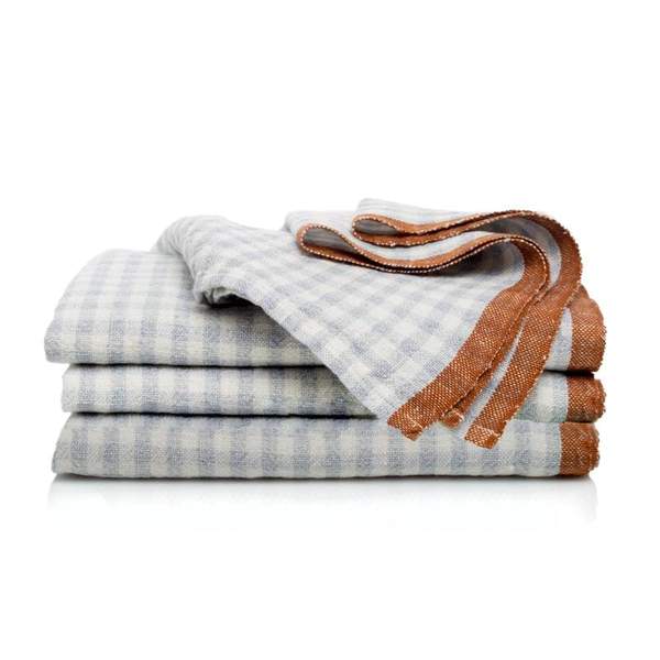 Two-Tone Gingham Towels, Set of 2