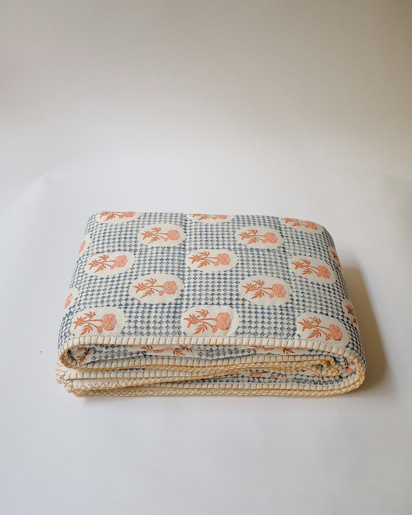 Zara - Hand Block-printed Reversible Quilt