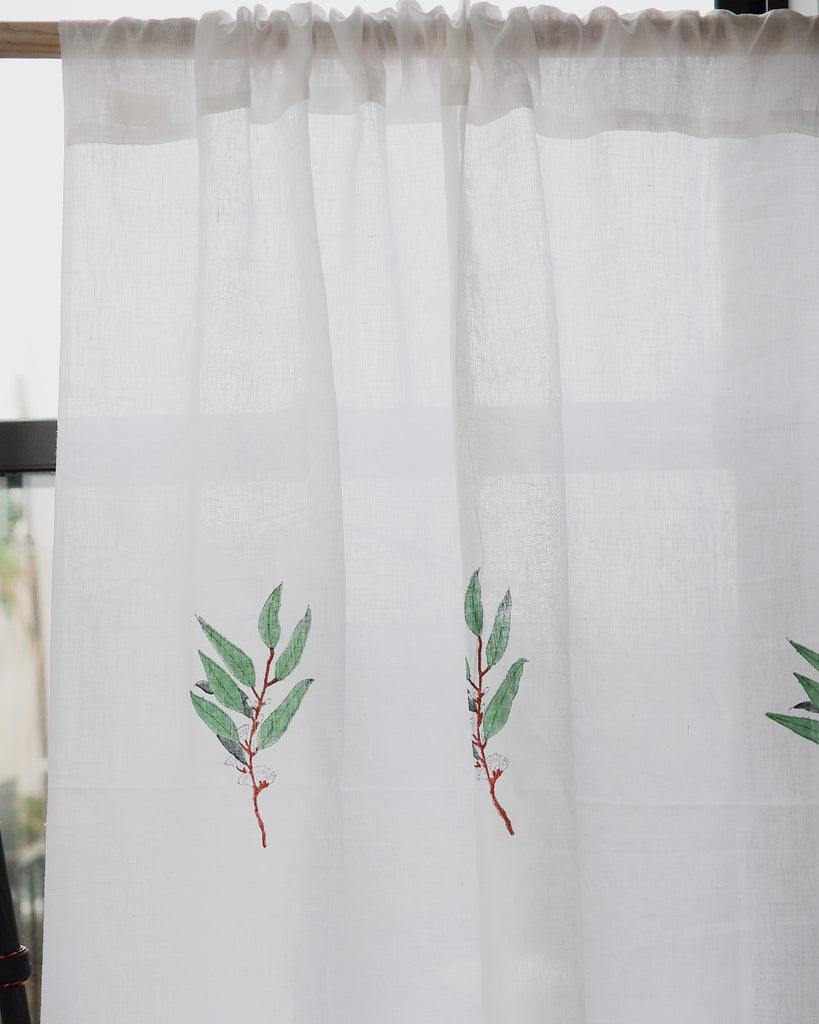 Handloom Blockprinted Linen Curtain