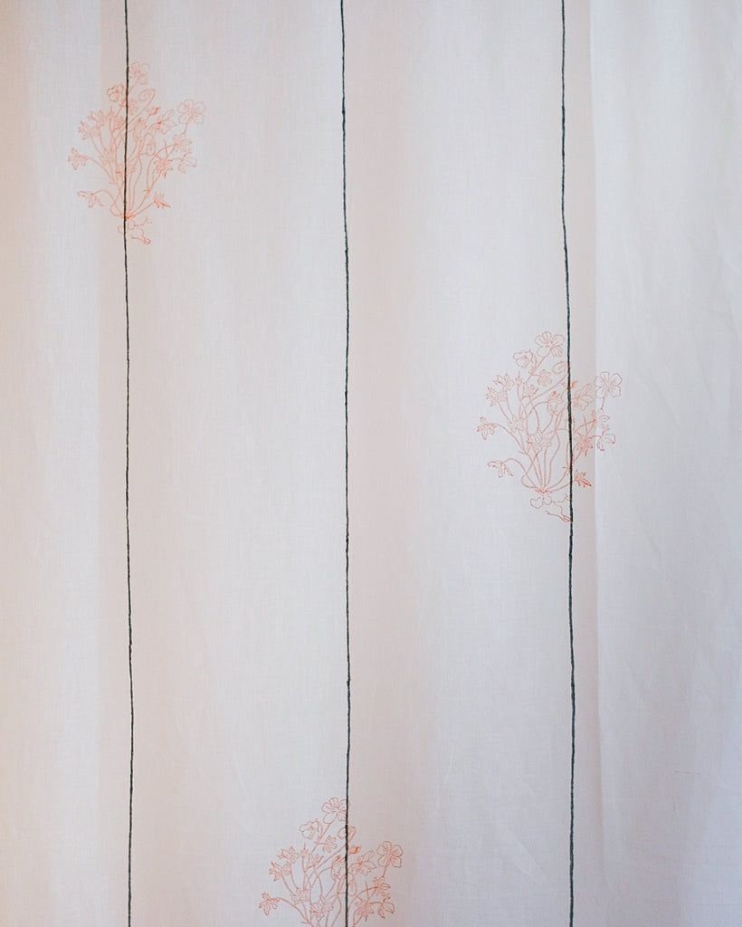 Meena - Handloom Linen & Blockprinted Curtain - Preorder