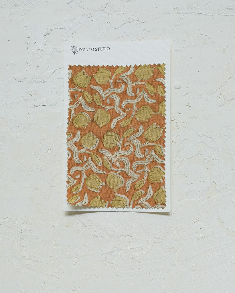 Khushi (Brown) - Hand Block-printed Fabric