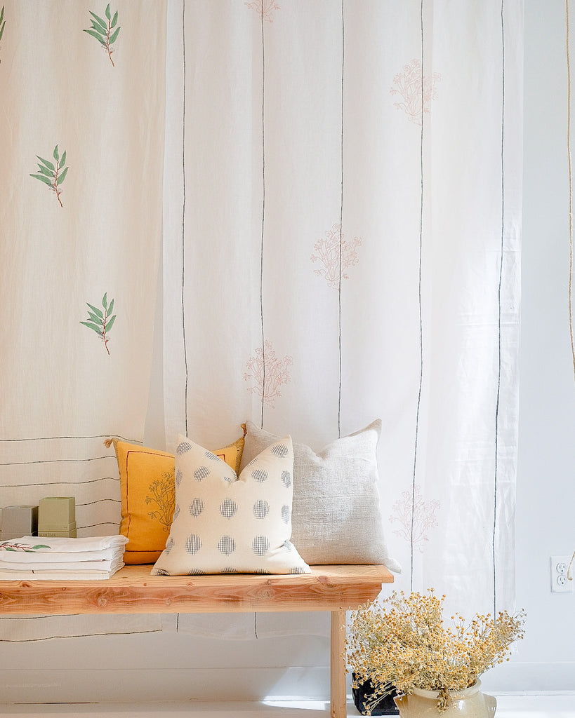 Meena - Handloom Linen & Blockprinted Curtain - Preorder