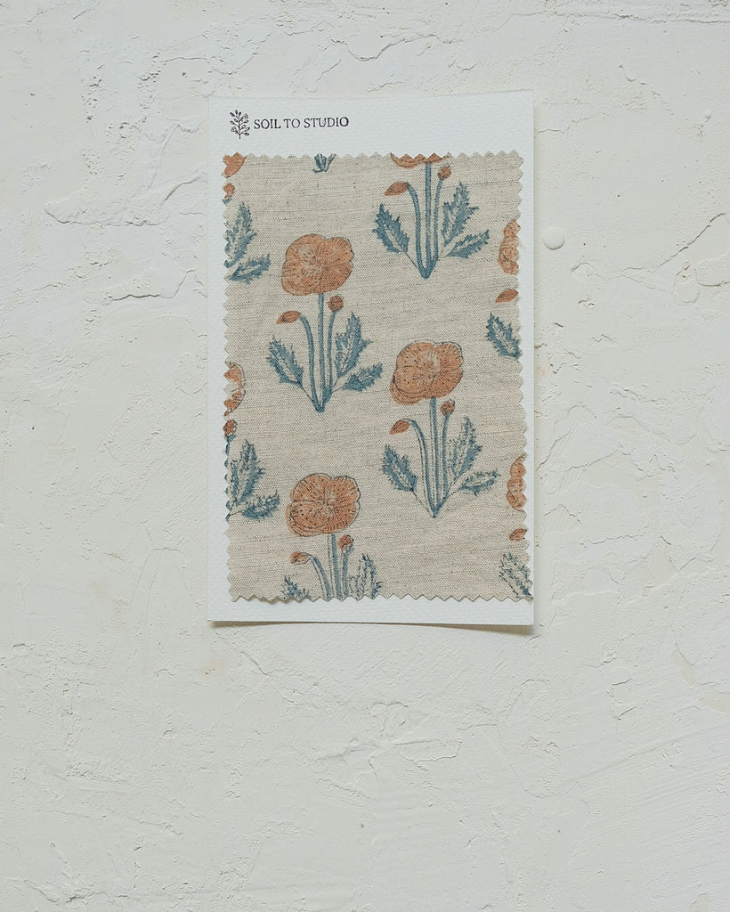 Zoya (Brown) - Hand Block-printed Fabric