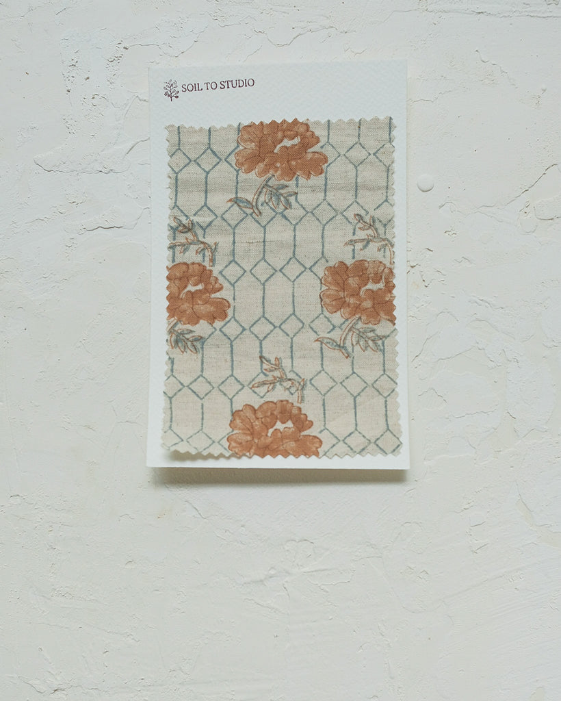 Rose - Hand Block-printed Fabric