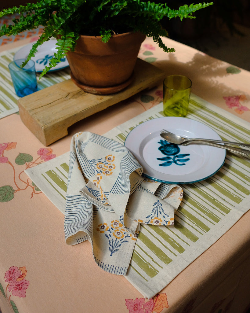 Razia - Hand Block-printed Cotton Table Cloth