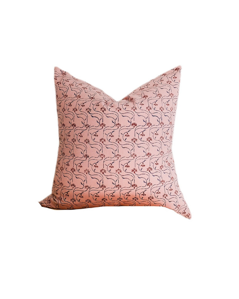 Tara - Hand Block-printed Linen Pillowcase